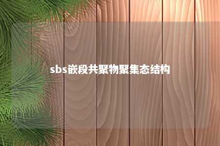 sbs嵌段共聚物聚集态结构