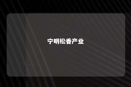 宁明松香产业