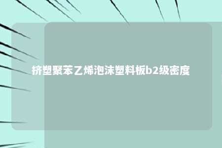 挤塑聚苯乙烯泡沫塑料板b2级密度