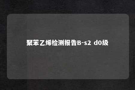 聚苯乙烯检测报告B-s2 d0级