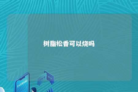 树脂松香可以烧吗