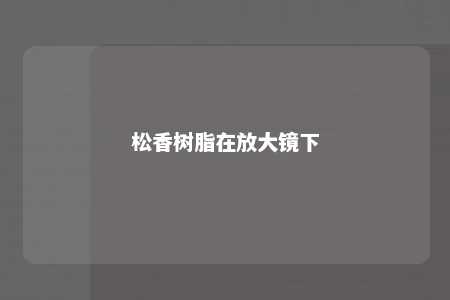 松香树脂在放大镜下