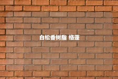 白松香树脂 格蓬