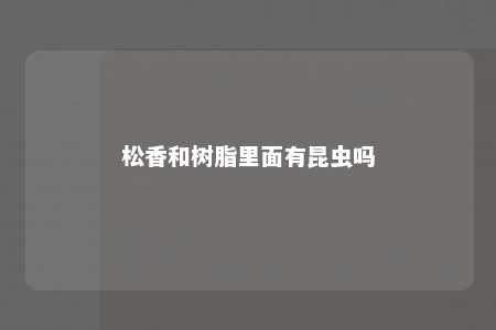 松香和树脂里面有昆虫吗