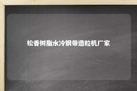 松香树脂水冷钢带造粒机厂家