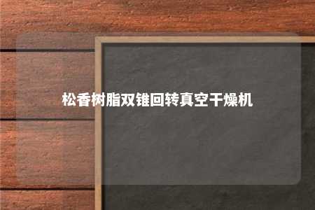 松香树脂双锥回转真空干燥机