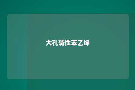 大孔碱性苯乙烯