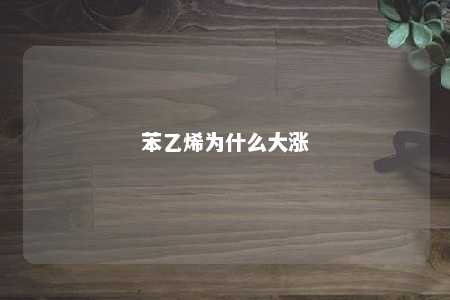 苯乙烯为什么大涨
