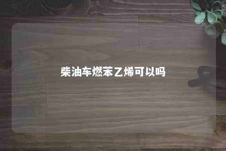 柴油车燃苯乙烯可以吗