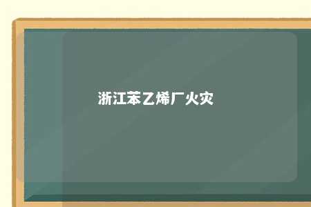浙江苯乙烯厂火灾