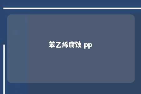 苯乙烯腐蚀 pp