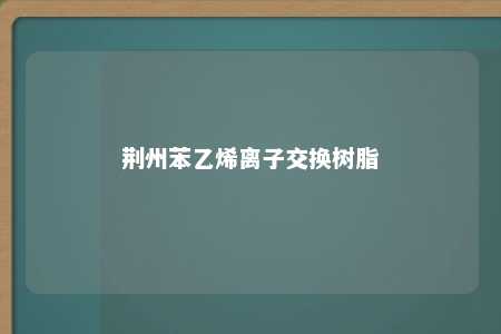 荆州苯乙烯离子交换树脂