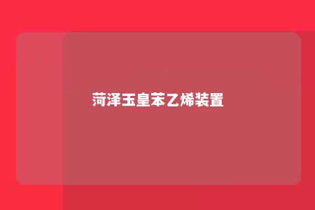 菏泽玉皇苯乙烯装置