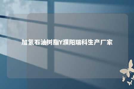 加氢石油树脂Y濮阳瑞科生产厂家