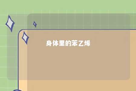 身体里的苯乙烯