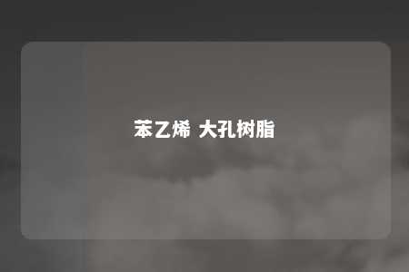 苯乙烯 大孔树脂