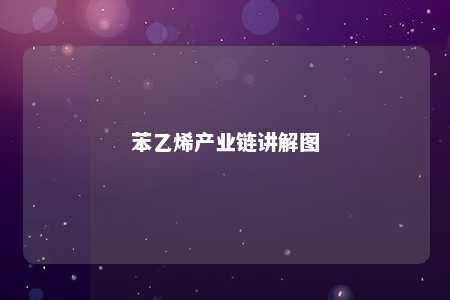 苯乙烯产业链讲解图