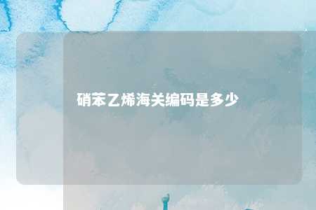 硝苯乙烯海关编码是多少