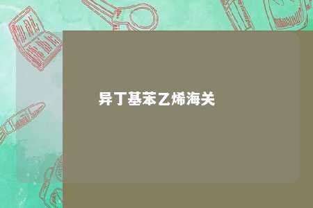 异丁基苯乙烯海关