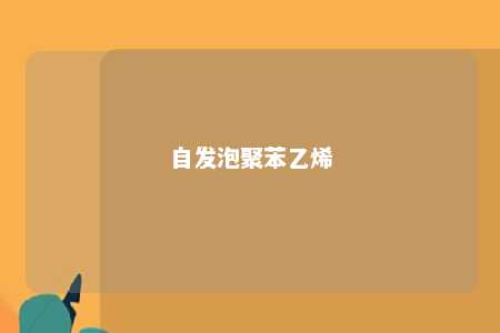 自发泡聚苯乙烯