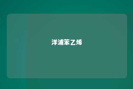洋浦苯乙烯