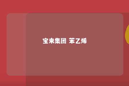 宝来集团 苯乙烯