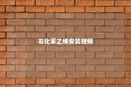 石化苯乙烯安装视频