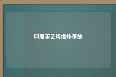 印度苯乙烯爆炸事故