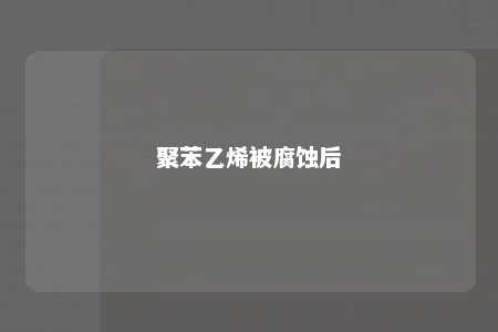 聚苯乙烯被腐蚀后