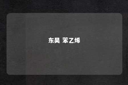 东昊 苯乙烯