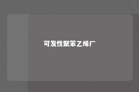 可发性聚苯乙烯厂