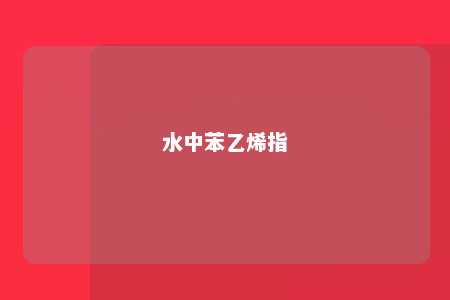 水中苯乙烯指