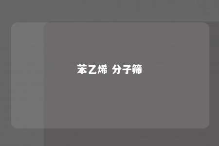 苯乙烯 分子筛