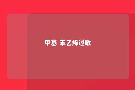 甲基 苯乙烯过敏