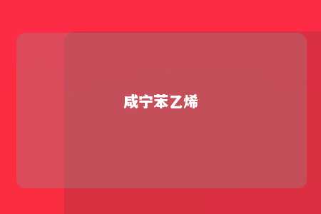 咸宁苯乙烯
