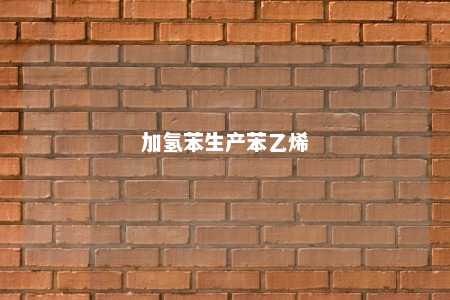 加氢苯生产苯乙烯