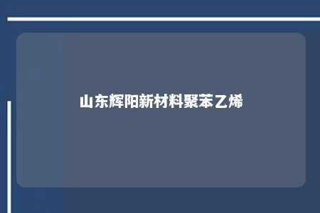 山东辉阳新材料聚苯乙烯