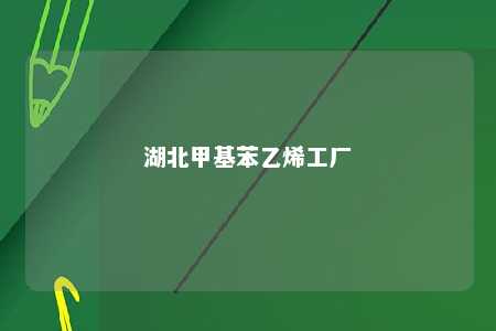 湖北甲基苯乙烯工厂
