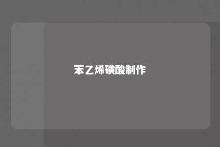 苯乙烯磺酸制作
