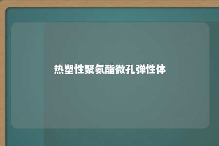 热塑性聚氨酯微孔弹性体