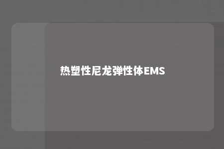 热塑性尼龙弹性体EMS