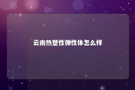 云南热塑性弹性体怎么样