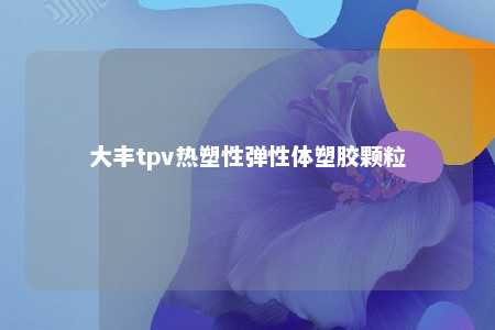大丰tpv热塑性弹性体塑胶颗粒
