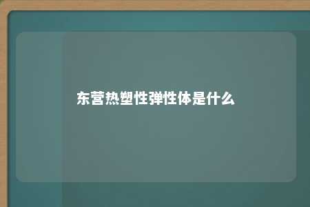 东营热塑性弹性体是什么