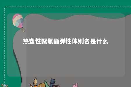 热塑性聚氨酯弹性体别名是什么