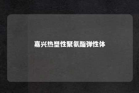 嘉兴热塑性聚氨酯弹性体
