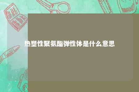 热塑性聚氨酯弹性体是什么意思