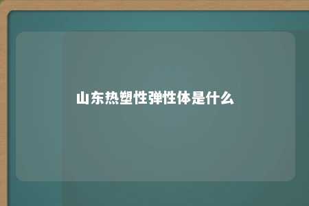 山东热塑性弹性体是什么
