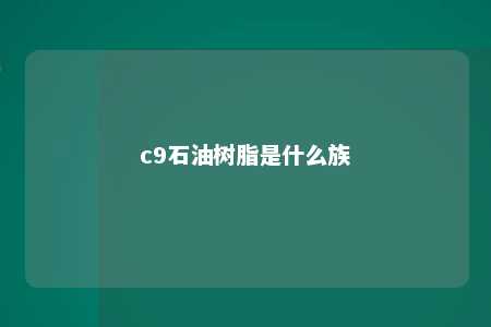 c9石油树脂是什么族