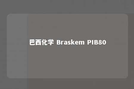 巴西化学 Braskem PIB80